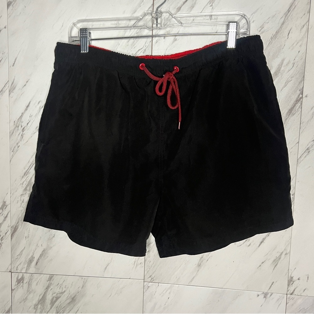 BUNDLE of 2 Primark Cedarwood State Orange and Black Swim Trunk Shorts SZ L